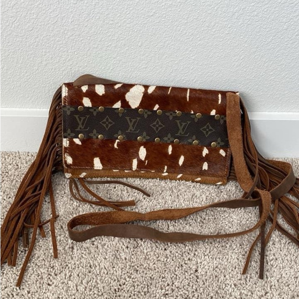 Leather/Cowhide LV stitching with Fringe